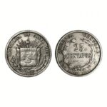 Costa Rica 25 Centavos 1892 MBC+- MBC