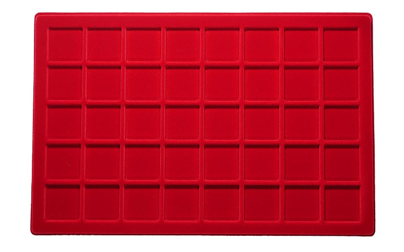 Abafil Bandeja Standard Normal Flocado Rojo 40 Espacios