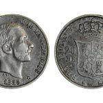 Alfonso XII 20 Centavos 1885 Manila MBC+