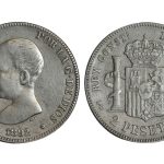 Alfonso XIII 2 Pesetas 1892*1--92 MBC