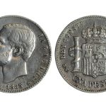 Alfonso XII 1 Peseta 1885*18-86 Golpecito canto MBC