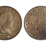 Isabel II 5 Céntimos de Escudo 1868 Barcelona MBC-EBC