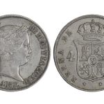 Isabel II 4 Reales 1857 Sevilla MBC+