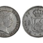 Isabel II 2 Reales 1861 Madrid MBC/MBC+