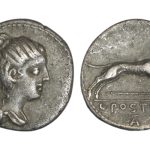 C. Postumius Denario 74 a.C. Roma MBC+