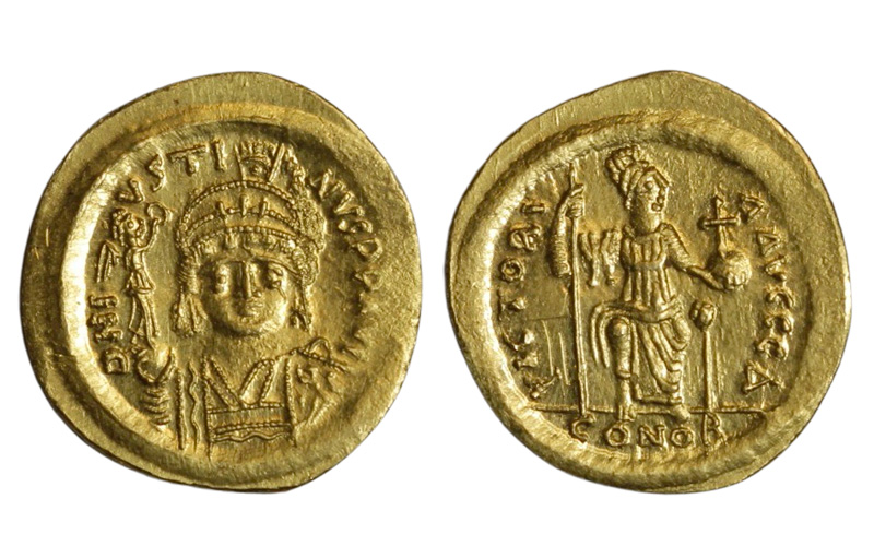 Justino II Sólido 565-578 d.C. Constantinopla EBC (canto limado)