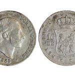 Alfonso XII 10 Centavos de Peso 1885 MBC+