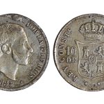 Alfonso XII 10 Centavos de Peso 1883 (3 sobre 2) MBC
