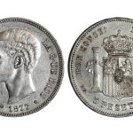 Alfonso XII 5 Pesetas 1877*18-77 DEM EBC-