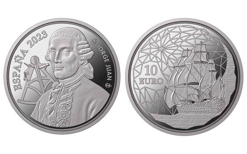 España 10 Euros 2023 250 Aniversario de Jorge Juan PROOF