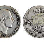 Alfonso XII 20 Centavos 1883 Manila RC