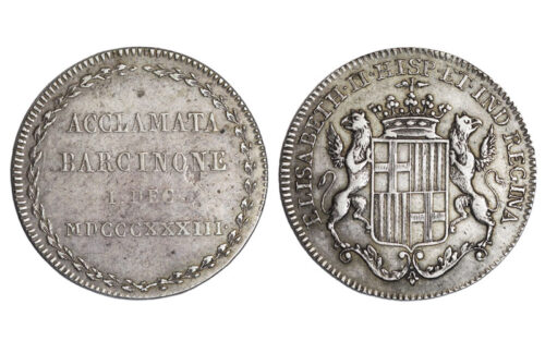 Isabel II Medalla proclamación Barcelona 1 de diciembre de 1833 EBC-