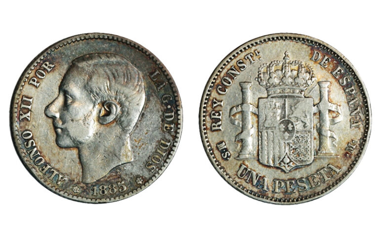 Alfonso XII 1 Peseta 1885*18-85 MSM BC+