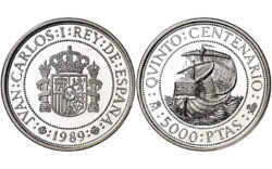 España 5000 Pesetas 1989 V Centenario La Santa María PROOF
