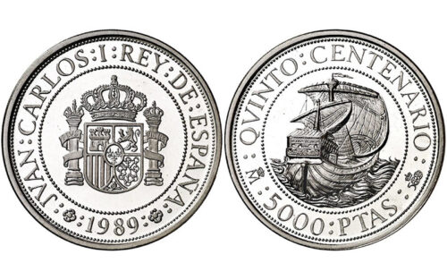 España 5000 Pesetas 1989 V Centenario La Santa María PROOF