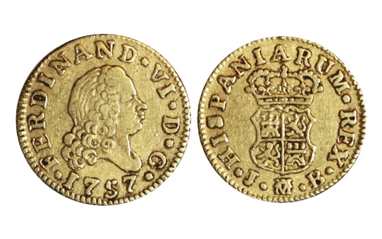 Fernando VI 1/2 Escudo 1757 Madrid JB MBC+
