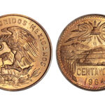 México 20 Centavos 1964 Prámide del Sol Teotihuacán SC