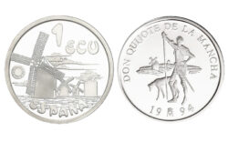 España 1 Ecu 1994 Cervantes Don Quijote PROOF