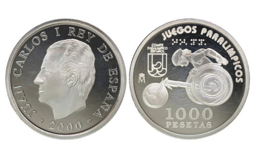 1.000 Pesetas 2000 Juegos Paralímpicos- atletismo en silla de ruedas PROOF