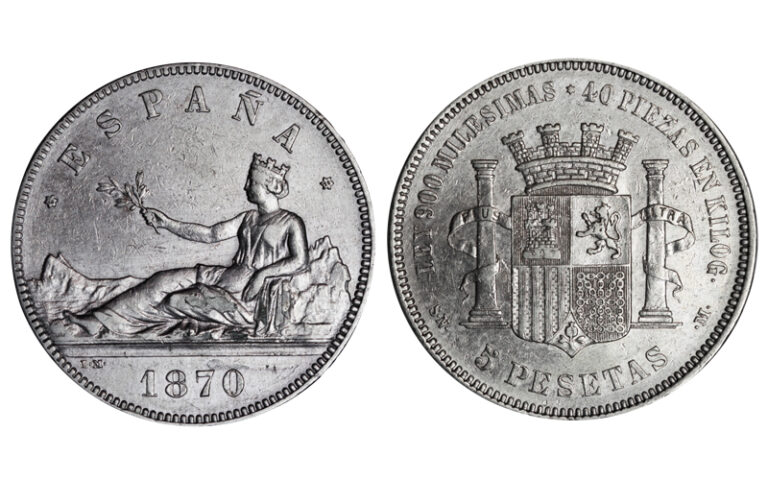 Gobierno Provisional 5 Pesetas 1870*18-70 MBC+