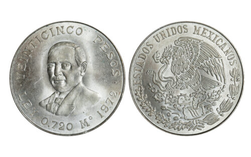 México 25 Pesos 1972 Centenario fallecimiento Benito Juárez EBC+