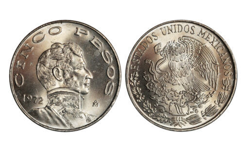 México 5 Pesos 1972 Vicente Guerrero SC