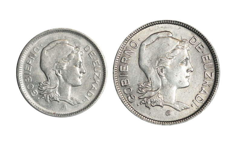 Euzkadi Gobierno Serie 1 y 2 Pesetas 1937 EBC