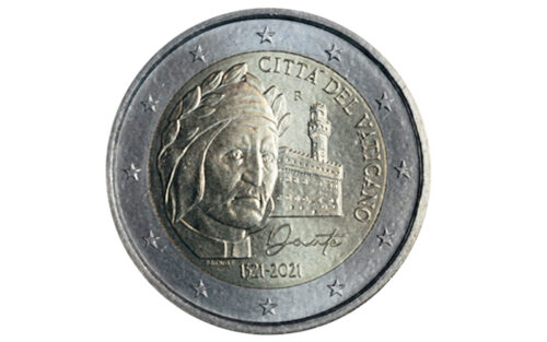 Vaticano 2 Euros 2021 VII Centenario de la muerte de Dante SC