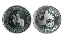 España 5 Ecu 1990 Alfonso X el Sabio PROOF