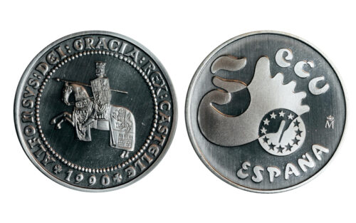 España 5 Ecu 1990 Alfonso X el Sabio PROOF
