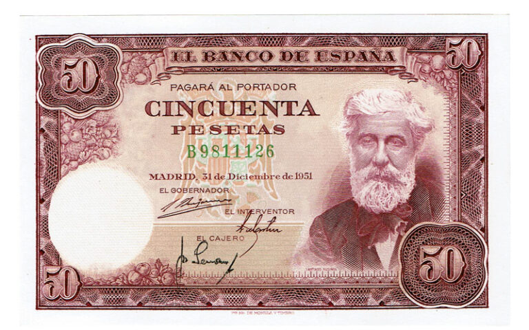 Estado Español 50 Pesetas 31 Diciembre 1951 Santiago Rusiñol Serie B SC