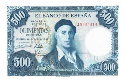 Estado Español 500 Pesetas 22 Julio 1954 Ignacio Zuloaga Serie J EBC-
