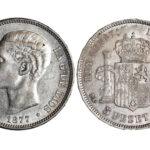 Alfonso XII 5 Pesetas 1877*18-77 Rev. Puntitos óxido  SC-