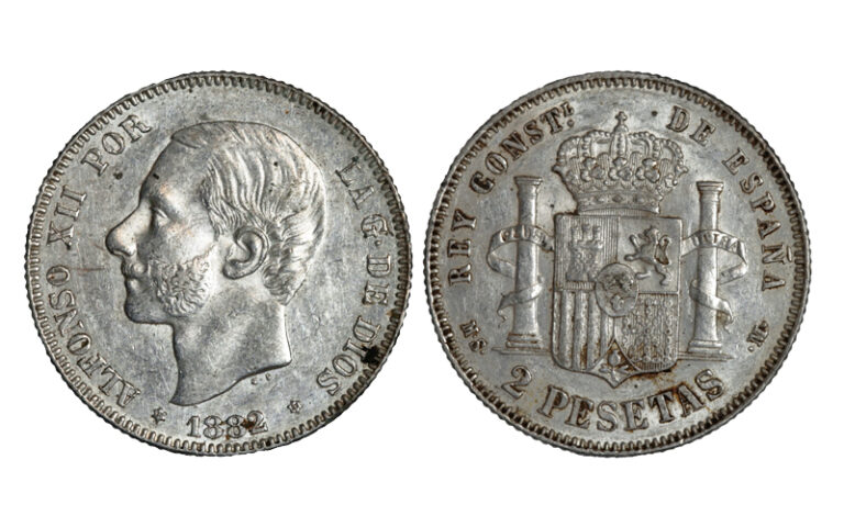 Alfonso XII 2 Pesetas 1882*18-82 MSM EBC