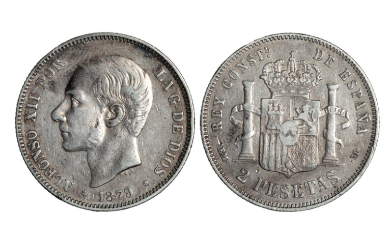 Alfonso XII 2 Pesetas 1879*18-79 EMM Golpec. canto. MBC+