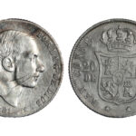 Alfonso XII 20 Centavos de Peso 1881 Manila Rayitas anv. MBC