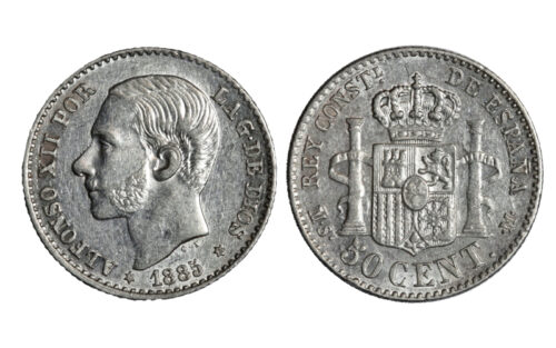 Alfonso XII 50 Céntimos 1885*8-6 MSM SC-/EBC