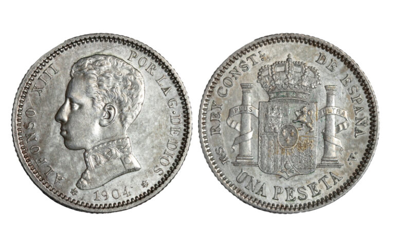 Alfonso XIII 1 Peseta 1904*19-04 SMV EBC