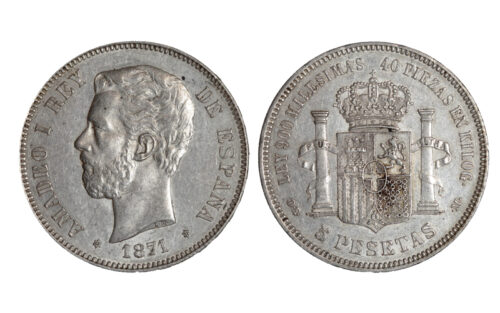 Amadeo I (1871-73) 5 Pesetas 1871*18-74 DEM EBC-SC