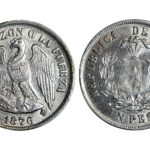 Chile 1 Peso 1876 Condor EBC-