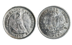 Chile 1 Peso 1876 Condor EBC-