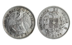 Chile 1 Peso 1877 Condor MBC