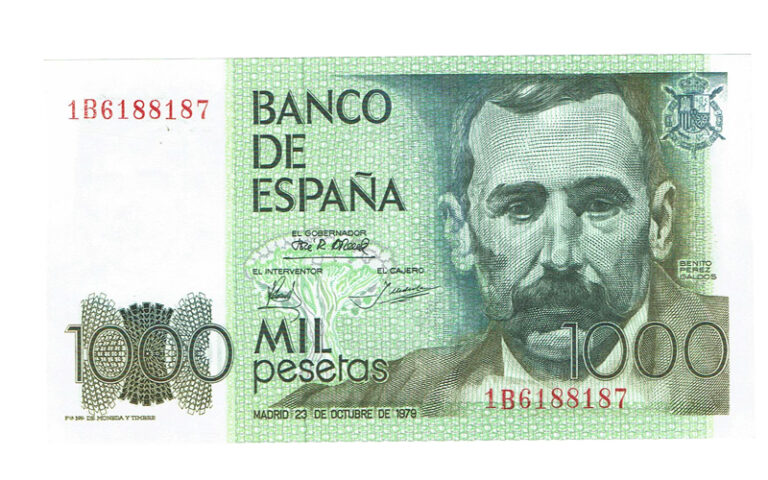 Juan Carlos I 1000 Pesetas 23 Octubre 1979 Benito Pérez Galdós Serie 1B SC