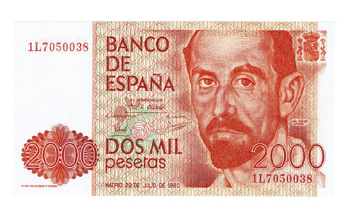 Juan Carlos I 2000 Pesetas 22 Julio 1980 Juan Ramón Jiménez Serie 1L SC