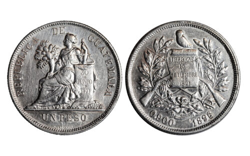 Guatemala 1 Peso 1896 Libertad Sentada EBC