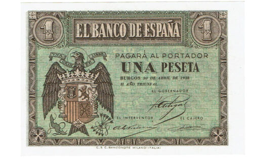 Estado Español 1 Peseta 30 de Abril de 1938 Burgos Serie B SC