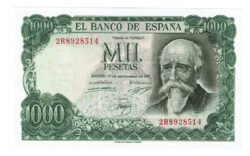 Estado Español 1000 Pesetas 17 Septiembre 1971 Jose Echegaray Serie 2R EBC