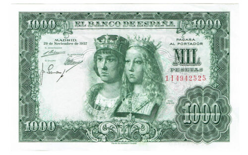 Estado Español 1000 Pesetas 29 Noviembre 1957 Reyes Católicos Serie 1I EBC-