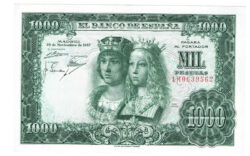 Estado Español 1000 Pesetas 29 Noviembre 1957 Reyes Católicos Serie 1M EBC