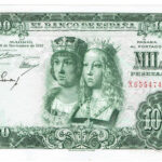 Estado Español 1000 Pesetas 29 de Noviembre 1957 Reyes Católicos Serie X Sin doblez central EBC+